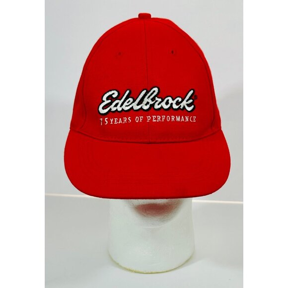 Edelbrock Carburetors Red Baseball Hat Cap 75 Years Of Performance Adjustable - Picture 2 of 11